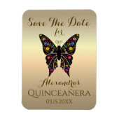 Quinceanera Save the Date 15th Birthday Butterfly Magneet (Verticaal)