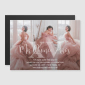 Quinceañera Save the Date 3 Fotocollage Mis XV Magnetische Uitnodiging (Voorkant / Achterkant)