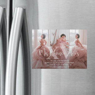 Quinceañera Save the Date 3 Fotocollage Mis XV Magnetische Uitnodiging