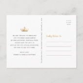 Quinceañera Save the Date Black Gold Glitter Crown Uitnodiging Briefkaart (Achterkant)