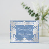 Quinceanera Save the Date Blue Briefkaart (Staand voorkant)