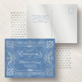 Quinceanera Save the Date Blue Briefkaart