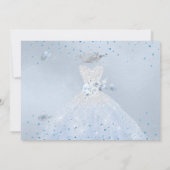 Quinceanera Save the Date Blue Silver Kaart (Achterkant)