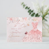 Quinceanera Save the Date Blush Pink Dress (Staand voorkant)