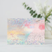 Quinceanera Save the Date Blush Pink Dress Kaart (Staand voorkant)