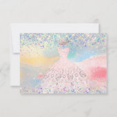 Quinceanera Save the Date Blush Pink Dress Kaart (Achterkant)