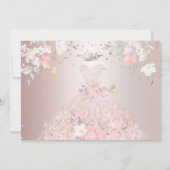 Quinceanera Save the Date Blush Roos Sweet Peas Kaart (Achterkant)