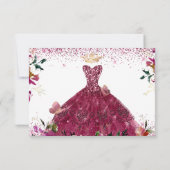 Quinceanera Save the Date Cherry Red Dress (Achterkant)