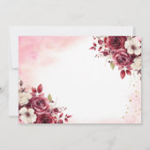 Quinceanera Save the Date Floral Bourgogne (Achterkant)