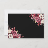 Quinceanera Save the Date Floral Bourgogne (Achterkant)