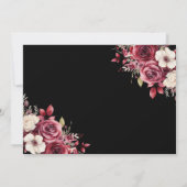 Quinceanera Save the Date Floral Bourgogne (Achterkant)