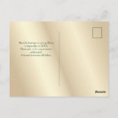 Quinceanera Save the Date Green Briefkaart (Achterkant)