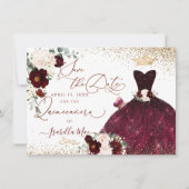 Quinceanera Save the Date Green Faux Glitter Kaart (Voorkant)