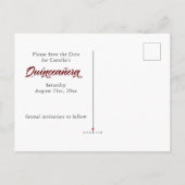 Quinceanera Save the Date Red Roses Waterverf Aankondigingskaart (Achterkant)