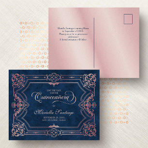 Quinceanera Save the Date Roze Briefkaart