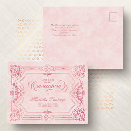 Quinceanera Save the Date Roze Briefkaart