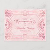 Quinceanera Save the Date Roze Briefkaart (Voorkant)