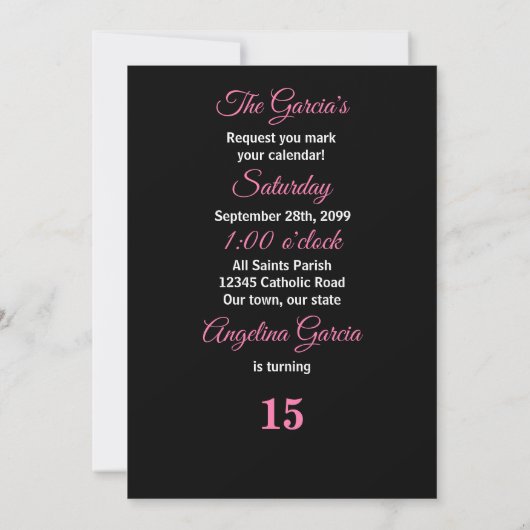 Quinceanera Save the Date Roze Luipaardprint Kaart (Achterkant)