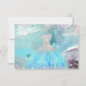 Quinceanera Save the Date Silver Aqua Blue Dress (Achterkant)