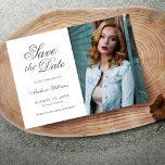 Quinceañera Save the Date Sweet 15 Photo<br><div class="desc">Quinceañera 15th Birthday Uitnodiging sparen de het manuscriptwitte fotokaart van de Datum. Ook geschikt voor Sweet 16 of graduatie party!</div>