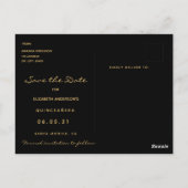 Quinceanera Save the Date tropical gold black chic Briefkaart (Achterkant)