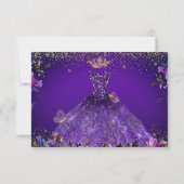 Quinceanera Save the Date Violet Paarse Dress (Achterkant)