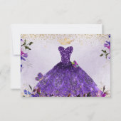 Quinceanera Save the Date Violet Paarse Dress (Achterkant)