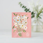 Quinceañera Schattige Daisy Boeket Handgeschilderd Kaart (Staand voorkant)