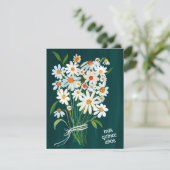 Quinceañera Schattige Daisy Boeket Handgeschilderd Kaart (Staand voorkant)