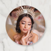 Quinceanera script foto 15e verjaardag bedankjes labels (Achterkant)