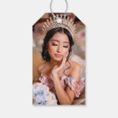 Quinceanera script foto 15e verjaardag cadeaulabel (Achterkant)