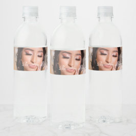 Quinceanera script foto 15e verjaardag waterfles etiket