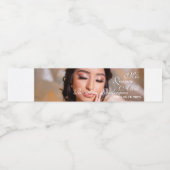 Quinceanera script foto 15e verjaardag waterfles etiket (Enkel label)