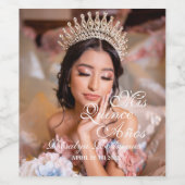 Quinceanera script foto 15e verjaardag wijn etiket (Enkel label)