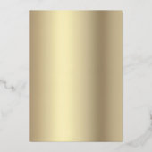 Quinceañera Script Princess Crown Black Real Gold Folie Uitnodiging (Achterkant)