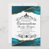 Quinceañera Script Turquoise Agate Foto 15e Kaart (Voorkant)