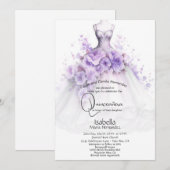Quinceañera | Seringbloem Jurk Kaart (Voorkant / Achterkant)