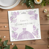 Quinceanera Servetten Lavendel Jurk Bloemen