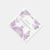 Quinceanera Servetten Lavendel Jurk Bloemen (Hoek)