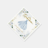 Quinceanera Servetten Stoffig Blauw Bloemen Jurk (Hoek)