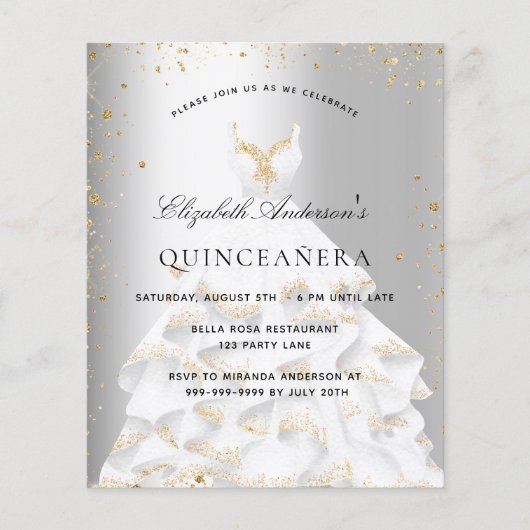 Quinceanera Sildac-jurk Flyer (Voorkant)