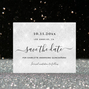 Quinceanera Silglitter-budget behalve datum Flyer