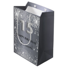 Quinceanera Silglitter-monogram Medium Cadeauzakje