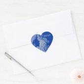 Quinceañera Silhouet Blauw Zilver Hartjes Hart Sticker (Envelop)