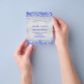 Quinceanera Silroyal blauwe budgetuitnodiging Flyer (Hand)