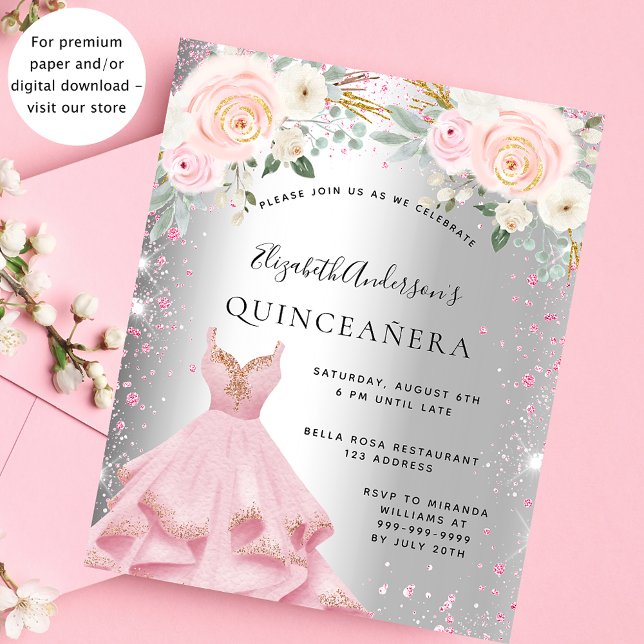 Quinceanera Silroze jurk (Creator heeft geüpload)
