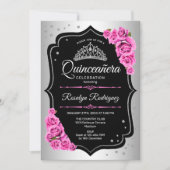 Quinceanera - Silver Black Pink Kaart (Voorkant)