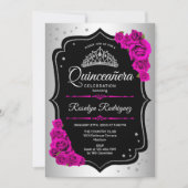 Quinceanera - Silver Black Pink Kaart (Voorkant)