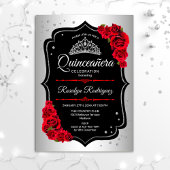 Quinceanera - Silver Black Red Kaart