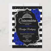 Quinceanera - Silver Black Royal Blue Kaart (Voorkant)